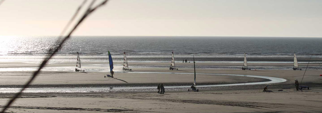 Char à voile en groupe